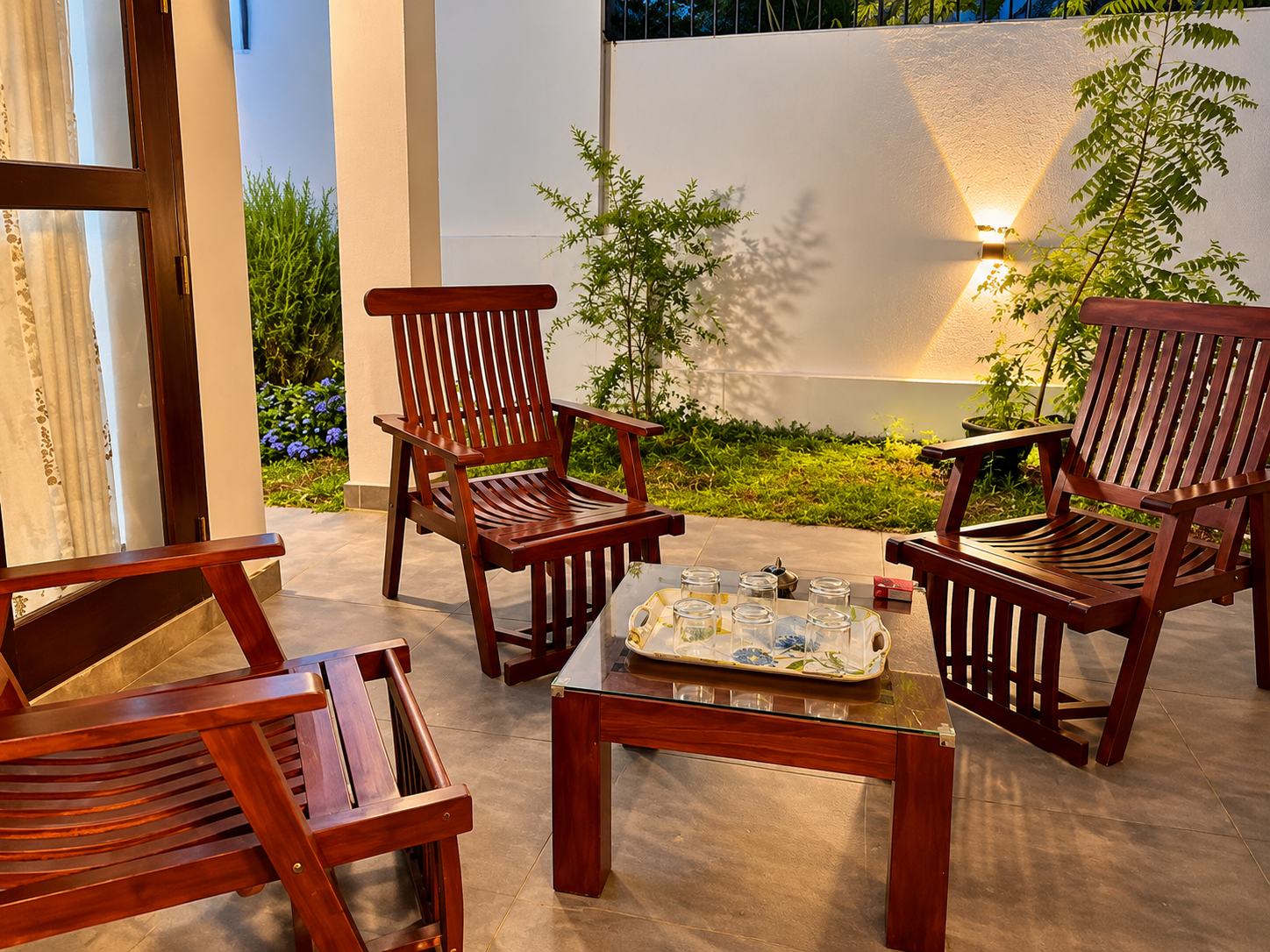 Garden patio of a house built by Real One Holdings in Moratuwa